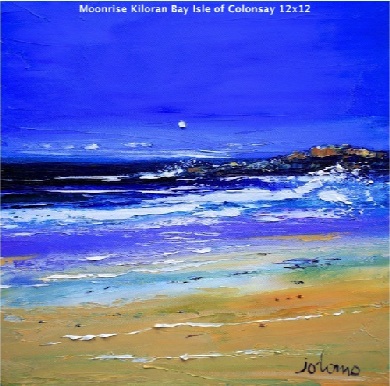 Moonrise Kiloran Bay Isle of Colonsay 12x12  SOLD
